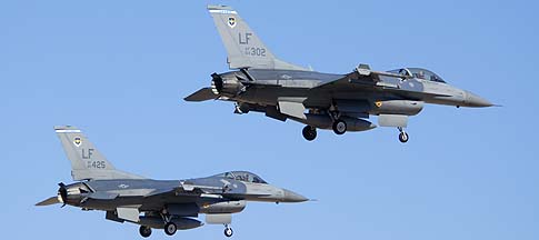 General Dynamics F-16C Block 25F Fighting Falcon 85-1425 and F-16C Block 25E 84-1302 of the 62nd Fighter Squadron Spike